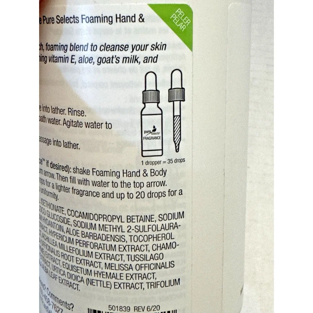 New 1 Quart Pure Selects Platinum Foaming Hand Body Wash Concentrate Sealed 32oz
